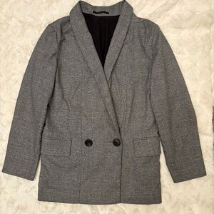 All Saints Harriet checker  Double Breasted relaxed oversized Blazer Size 00